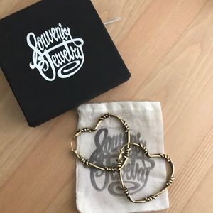 Barbed wire heart earrings